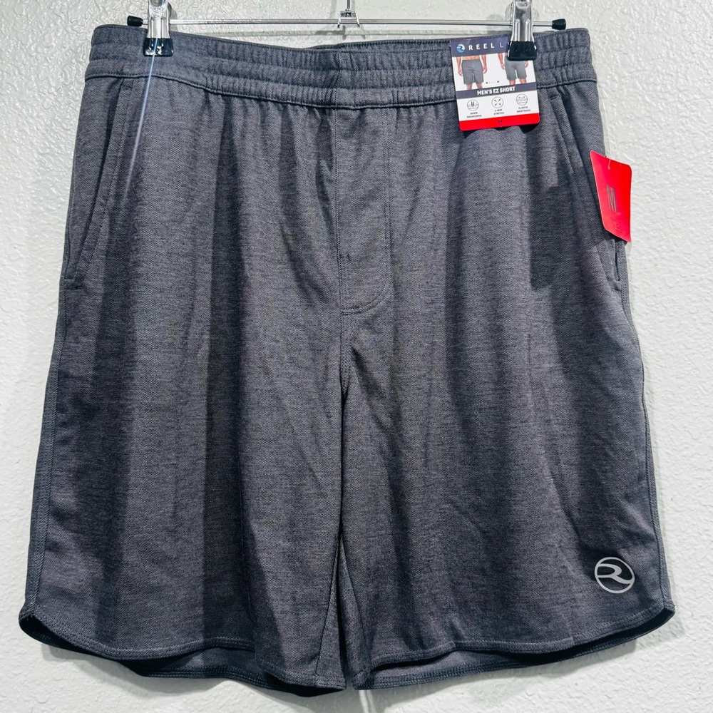 Reel Gray Mid-Length Athletic Shorts with Elastic Waistband